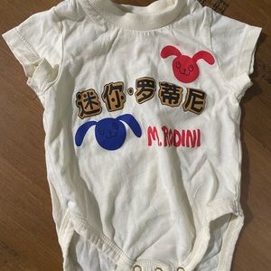 Mini Rodini Rabbit short sleeve onesie